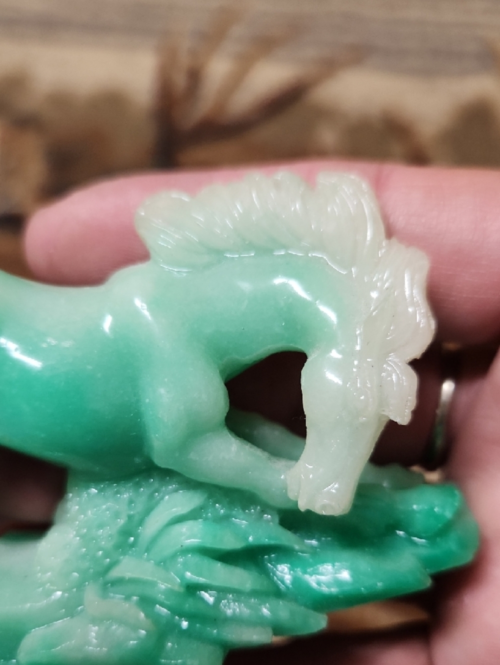 Green Jade-Look Horse Figurine - Picture 6 of 7